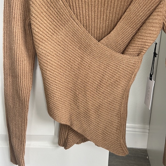 ASTR the Label: Ribbed Mock Neck Ribbed Wrap Sweater - Picture 3 of 9